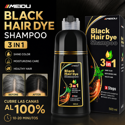 Shampoo Meidu Negro 3 en 1