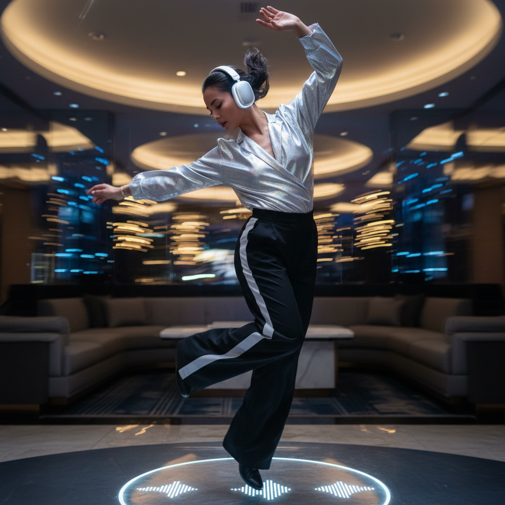 Air Pods Max persona bailando