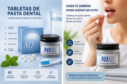 Tabletas de Pasta Dental para el Cuidado Bucal – 62 Cápsulas