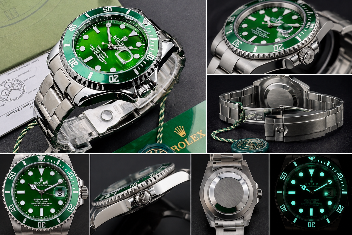 Rolex Submariner Plateado - Verde