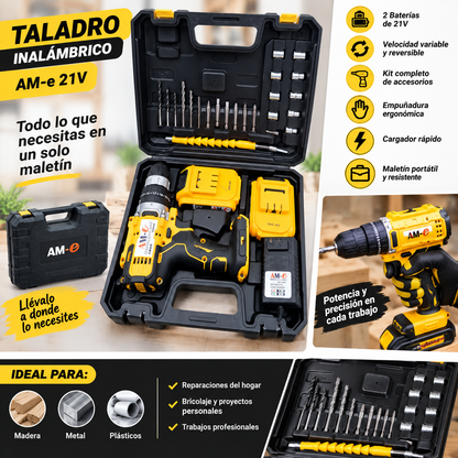 🛠️ Taladro Inalámbrico AM-e 21V