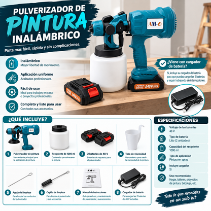 PISTOLA DE PINTURA 2 BATERIAS 48V (12 UND X CAJA)
